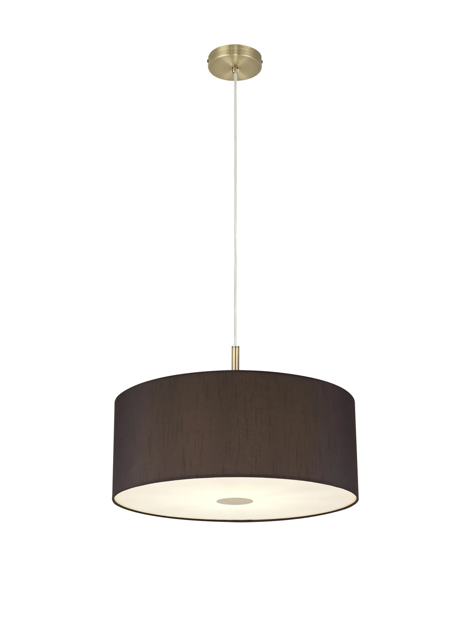 Baymont 50cm Pendant 1 Light Antique Brass, Black, Frosted Diffuser DK0229  Deco Baymont AB BL
